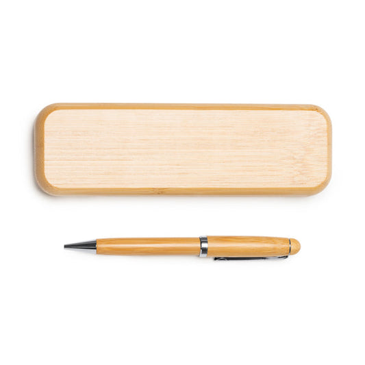 Penna a Sfera in Bambù con Custodia Personalizzabile