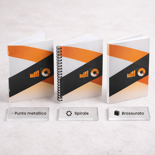 Brochure Personalizzate - Punto Metallico, Spirale, Brossurato