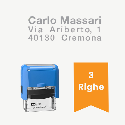 Timbro autoinchiostrante rettangolare – 10×27 mm