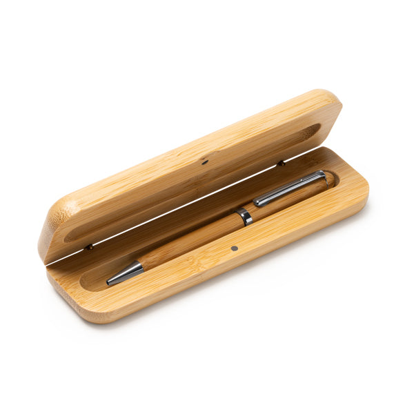 Penna a Sfera in Bambù con Custodia Personalizzabile