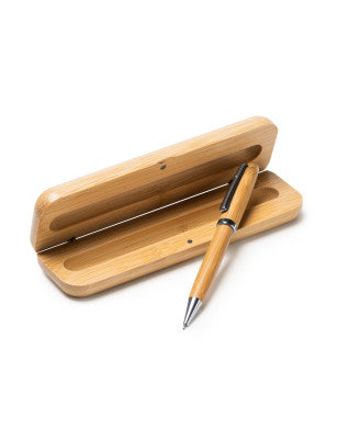 Penna a Sfera in Bambù con Custodia Personalizzabile
